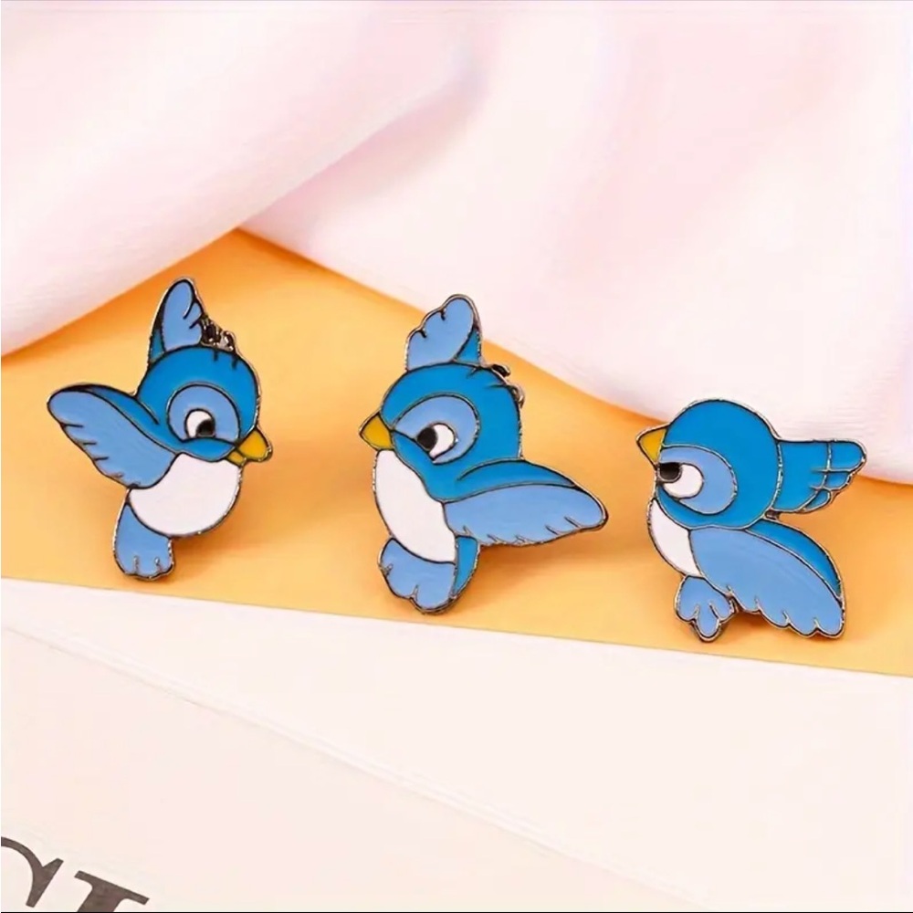 Cinderella Blue Birds Pin Set, Disney Princess Forrest Friends Backpack Pins